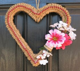 Farmhouse Valentine's Day Wreath Made With Christmas Garland