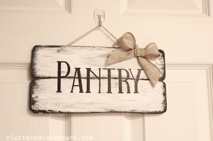diy farmhouse style pantry sign kitchen diy clutteredcorkboard