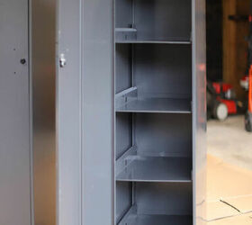 painted metal storage cabinet