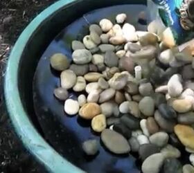 how to make a fountain for under 50, Step 11 Decorate with Rocks and Enjoy