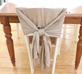 a simple way to tie a scarf on a chairback