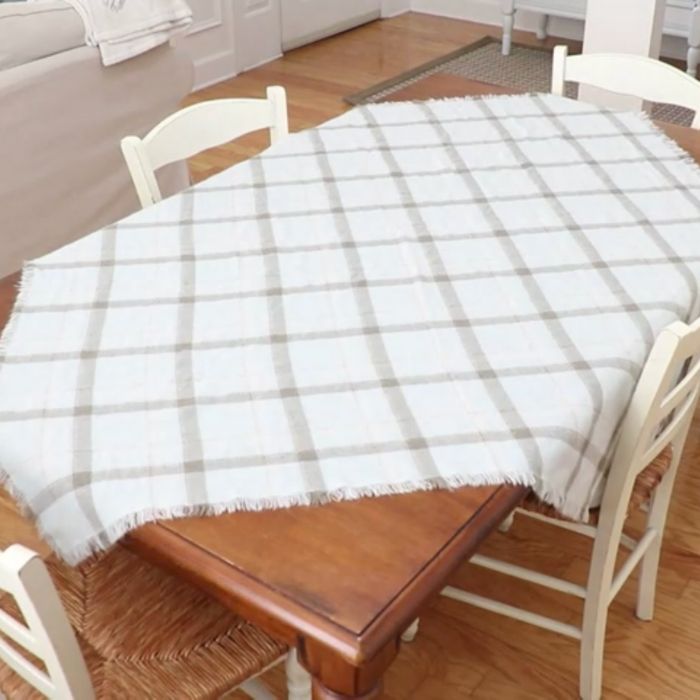 setting a winter table using a blanket scarf