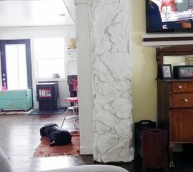 chimney makeover painting faux stone my living room stairwell