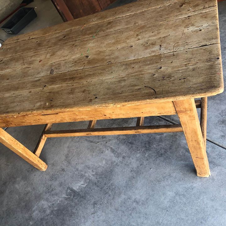 q how to make an old homemade irish table into a dining table