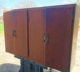 They removed the doors from this old cabinet & 6 hours later it's stunning