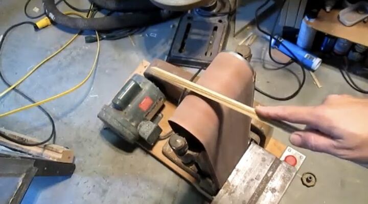 how to make real wood shutters for 30, Round the edges with a belt sander
