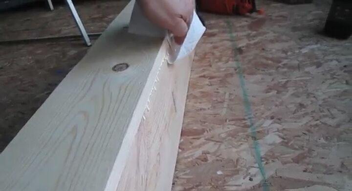 how to make raw wood beams, Wipe away excess glue