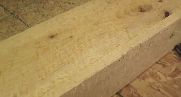 how to make raw wood beams, Roughed faux beams