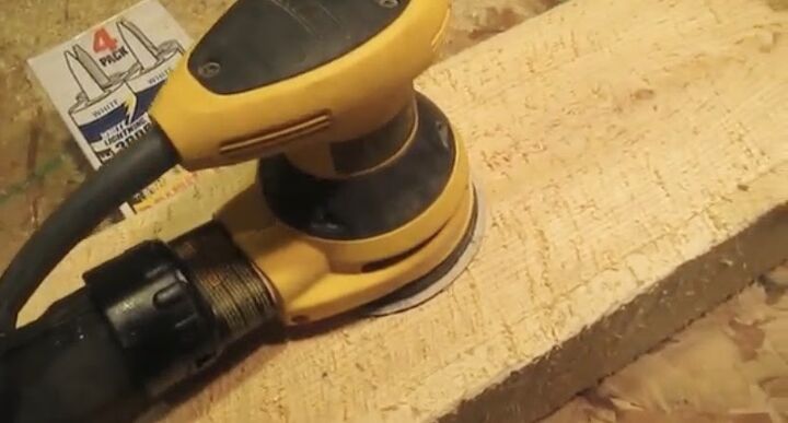how to make raw wood beams, Sand the beam