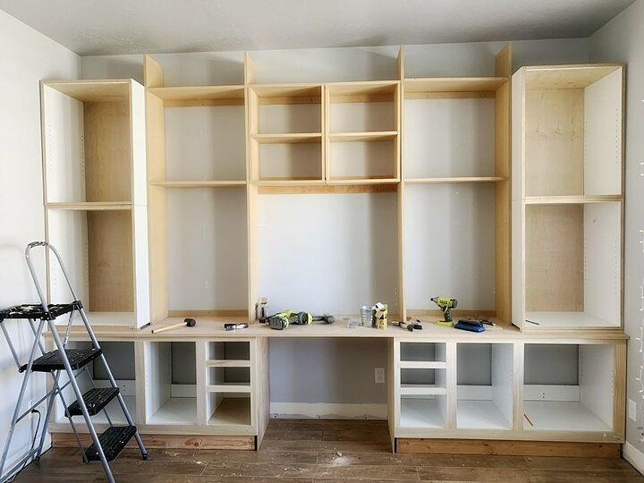 gorgeous diy office built ins reveal