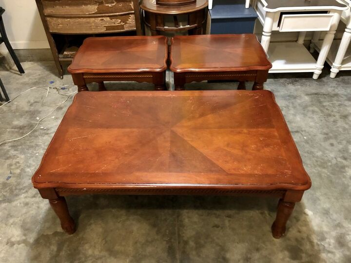 outdated coffee table side table redo