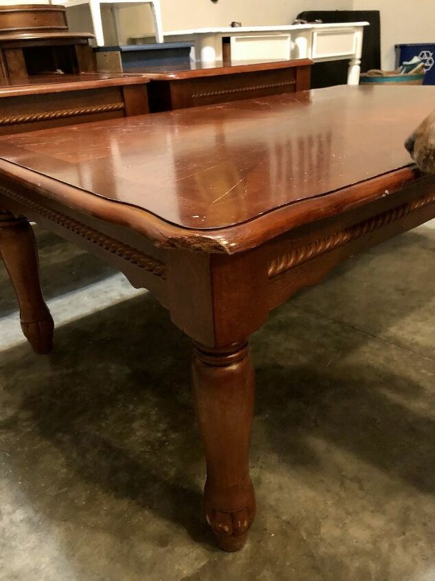 mesa de centro antiquada mesa de canto refeita