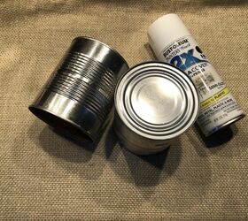 Spray paint some tin cans for this quick $5 decor boost