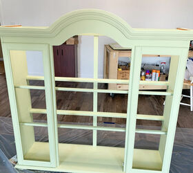 repurposed hutch top using dixie belle s farmhouse green, Painted Top