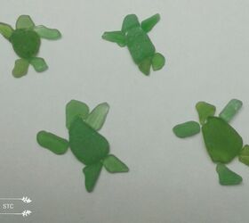 seaglass mosiacs turtle momma and babies, Baby Turtles