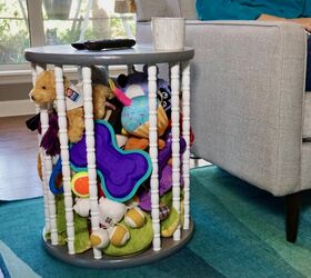 diy end table storage for stuffed animals