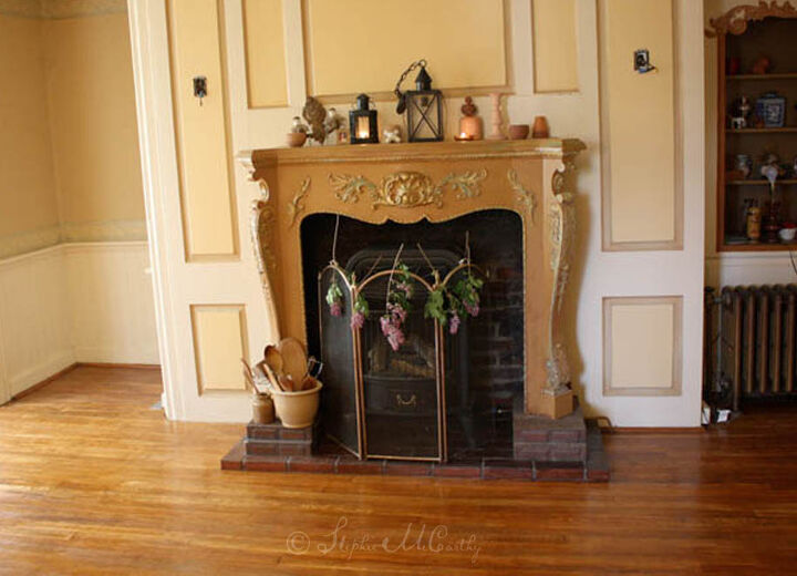 painting a stove mantel and hearth in antique colors