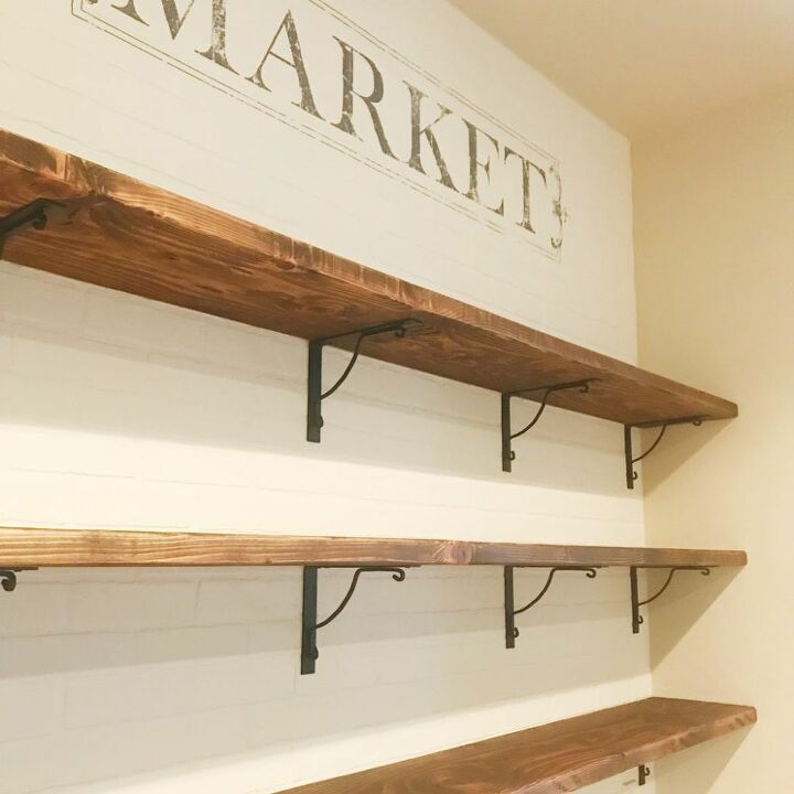 simple open shelving on a budget
