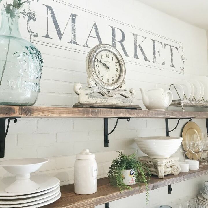 simple open shelving on a budget