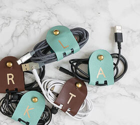 make diy monogrammed leather cord keepers with cricut