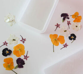pressed flowers in resin