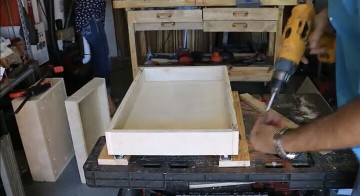 diy pull out cabinet shelves for under 30 each, Attach Drawer Slides to Cabinet Interior