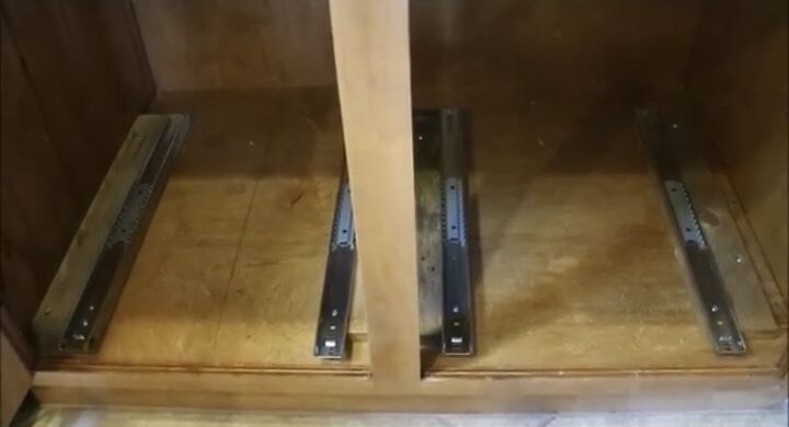 diy pull out cabinet shelves for under 30 each, Install Pull Out Cabinet Shelves