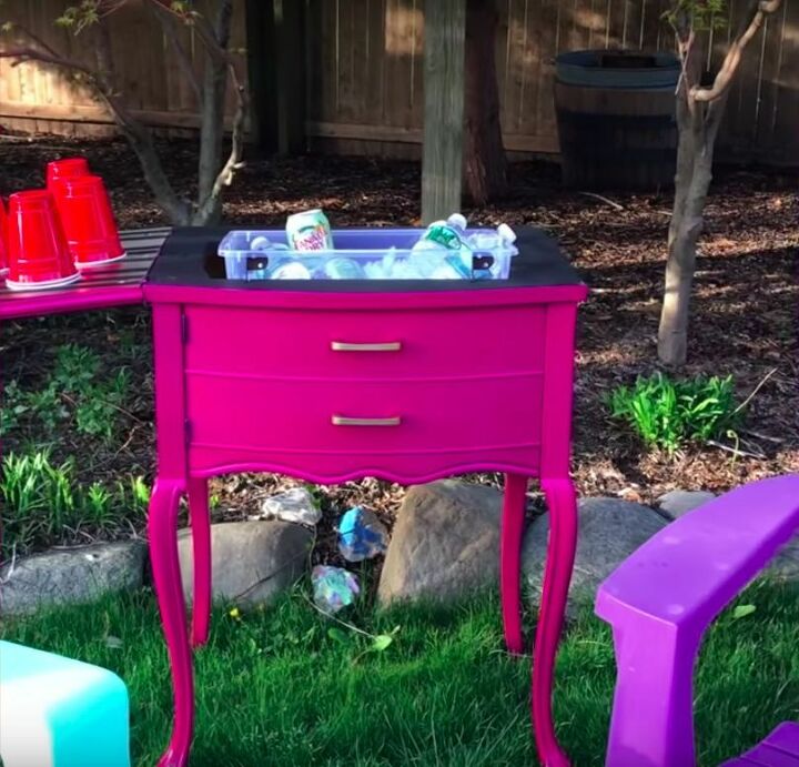 how to turn a sewing table into a diy cooler