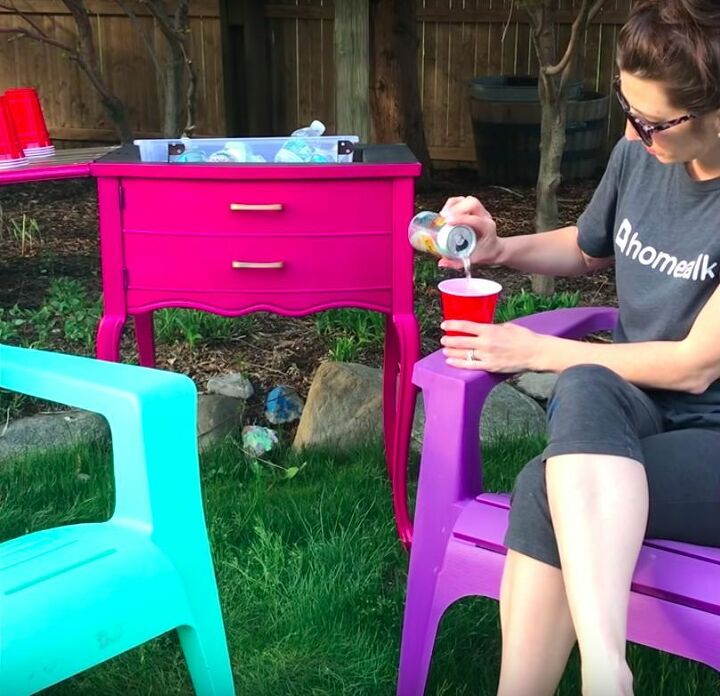 how to turn a sewing table into a diy cooler