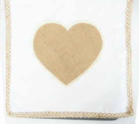 no sew burlap heart pillow with fringe edge