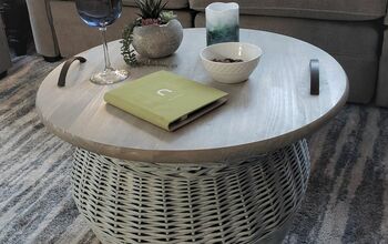 DIY Wicker Storage Basket Tray Table