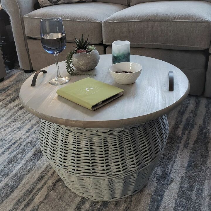 how to make a wicker basket coffee table