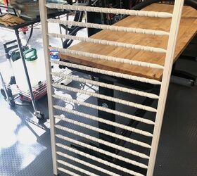 diy vertical shoe storage from two crib rails