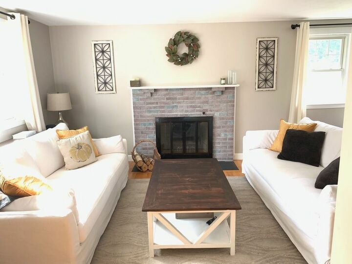 faux beam fireplace mantle