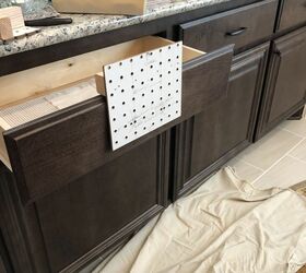 tips for accurately installing cabinet hardware, Jig in place and ready to drill holes