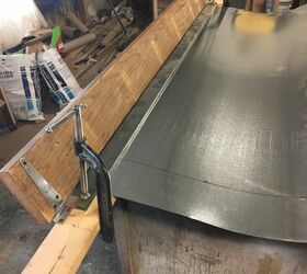 metal top farm table, Metal loaded into the brake