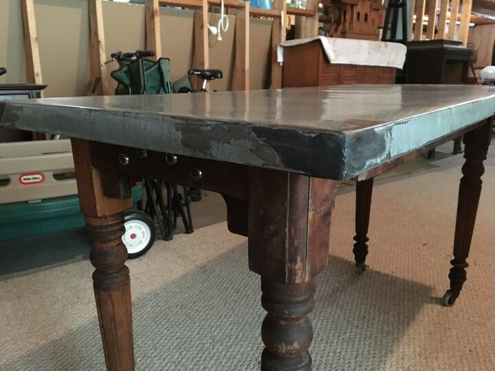 metal top farm table, Finished corner