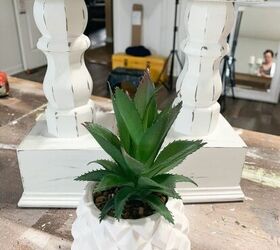 small entryway makeover, Candelabras and Succulent