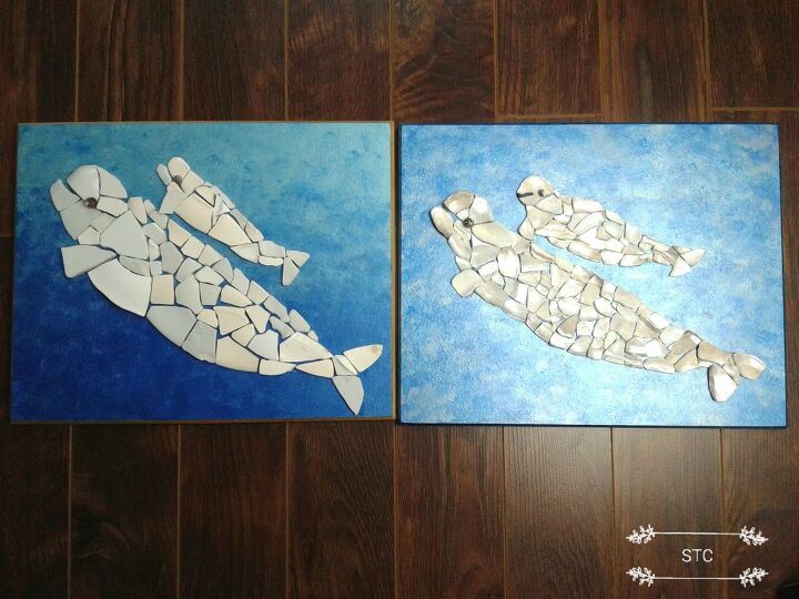 mosaicos de vidro do mar beb beluga e me
