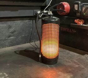 how i turned a fire extinguisher into a decorative fireplace