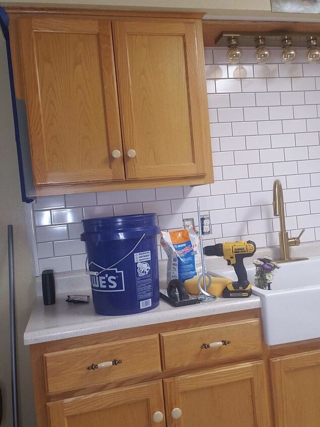 newbie diy subway tile backsplash