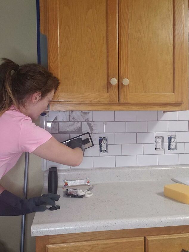 newbie diy subway tile backsplash