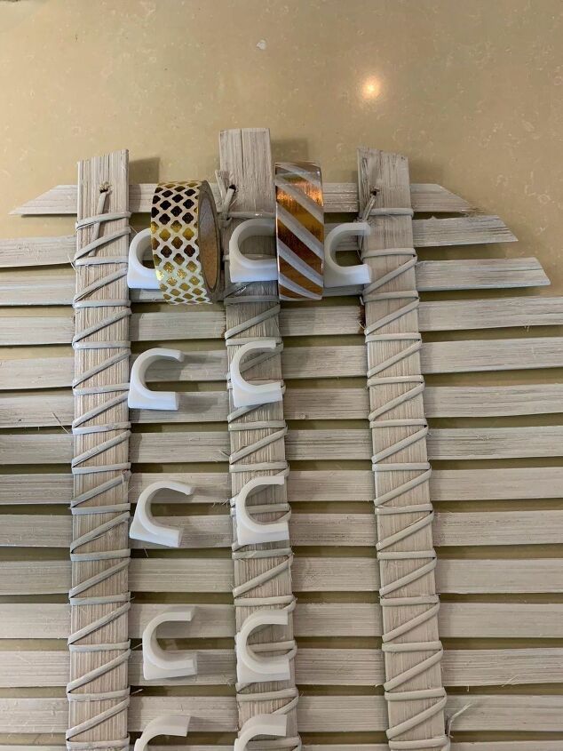 washi tape holder from a bamboo steamer, Planning the hook position