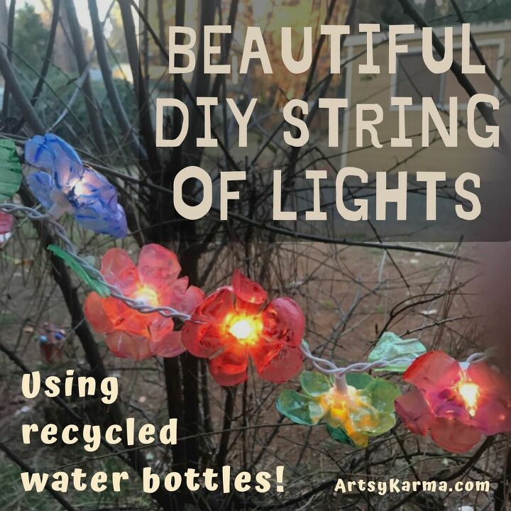 como fazer luzes de flores com plstico reciclado