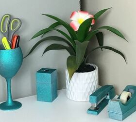 learn how to paint glitter office accessories for as little as 12