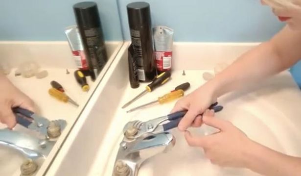 how to replace cartridges to fix a leaky bathroom sink, Remove bonnet nuts
