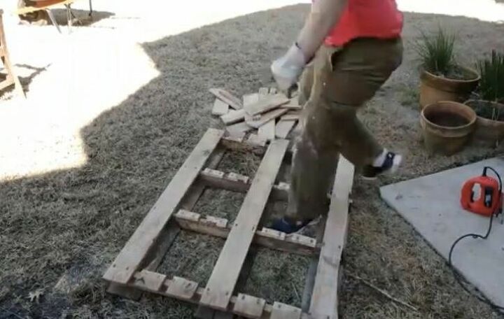 upcycle pallets to build an almost free vegetable and herb garden bed, Pallets for Garden Bed