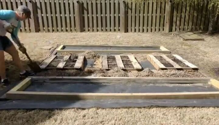 upcycle pallets to build an almost free vegetable and herb garden bed, Fill in Garden Paths with Sand and Crushed Stones