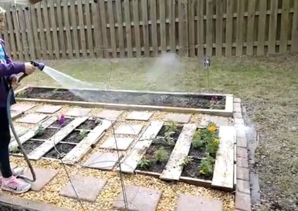 upcycle pallets to build an almost free vegetable and herb garden bed, Water New Garden Beds