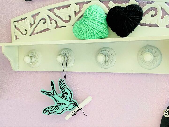 embroidered bird valentine decoration